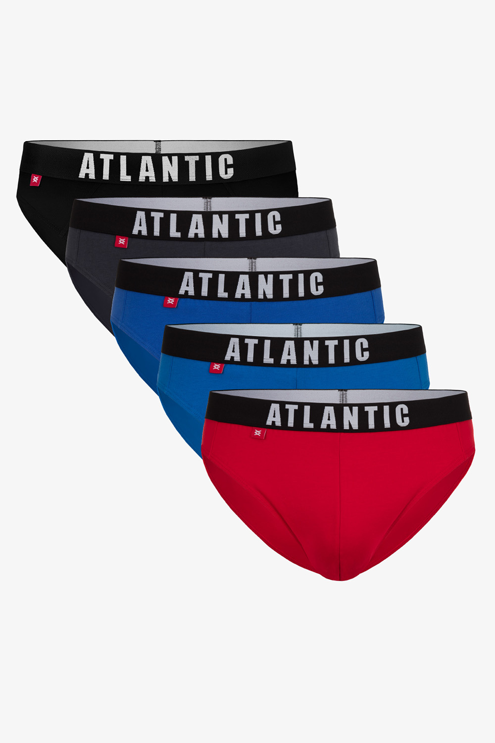 Atlantic 5SMP-004 Solid Majtki slipy, grafit/czarny/czerwony/niebieski/turkus