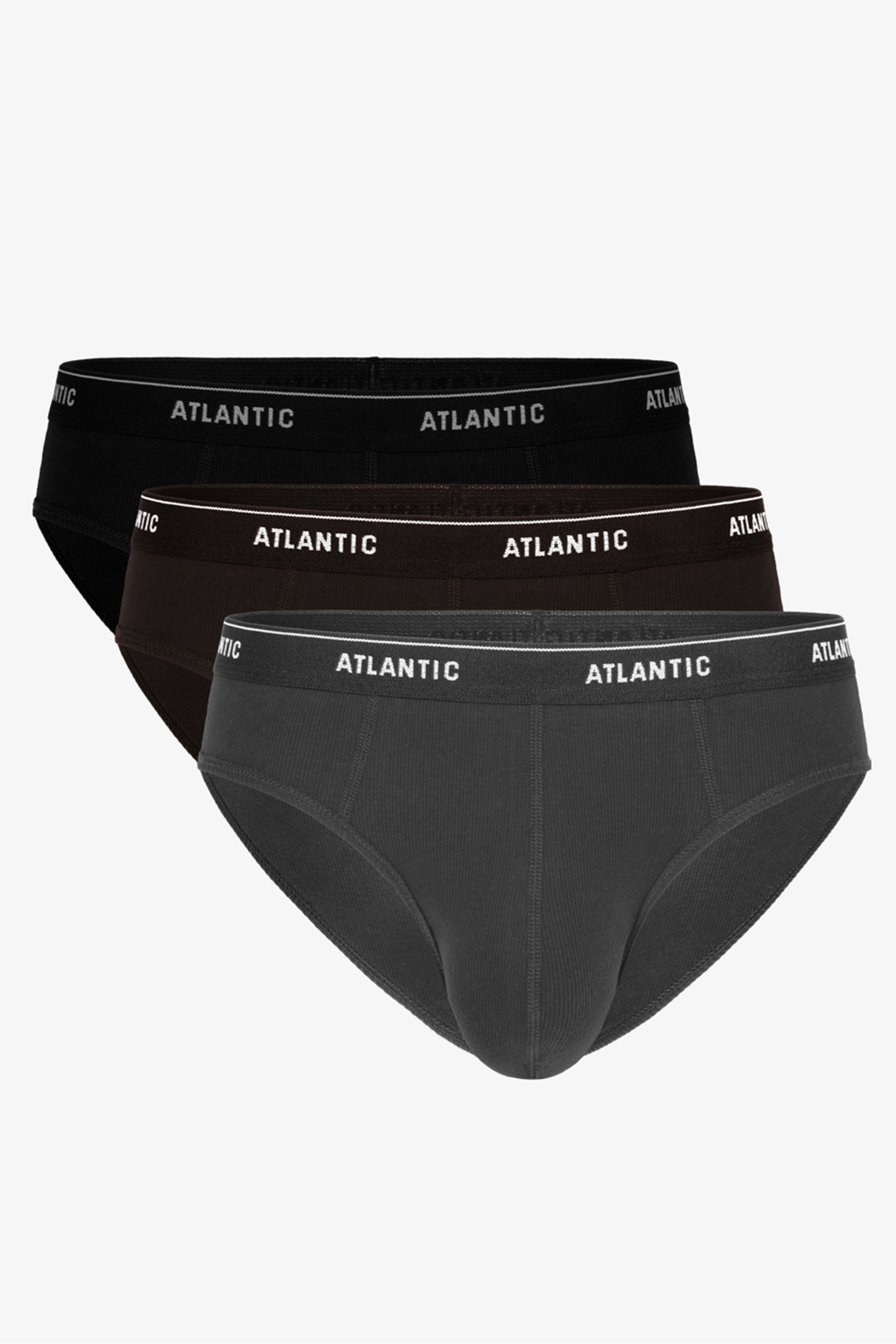 Atlantic 3MP-157 Majtki slipy, grafit-czarny-czekoladowy