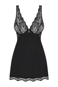 Obsessive Luvae babydoll Nocna komplet koszulka + stringi, czarny
