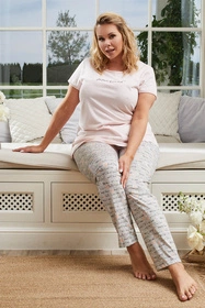 Italian Fashion Karla kr.r. dł.sp. Nocna piżama, łosoś/druk