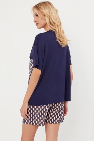 Italian Fashion Milda kr.r. kr.sp. Nocna piżama, granat/druk