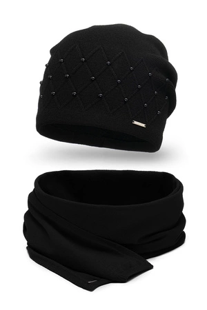 Vivisence 7002Kmpl Komplet czapka+szalik, czarny