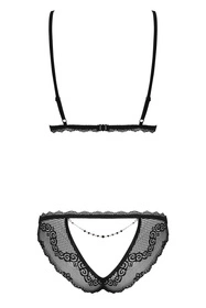 Obsessive Millagro 2-pcs set Nocna komplet biustonosz + stringi, czarny