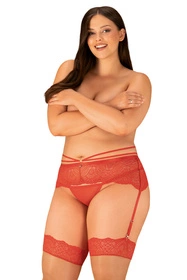 Obsessive Loventy garter belt Pas do pończoch niski, czerwony