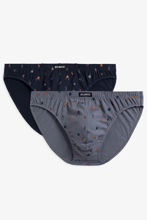 Atlantic 2MP-003 2-pak Majtki slipy, szary/granat