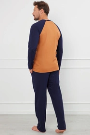 Italian Fashion Aleksander dł.r. dł.sp. Nocna piżama, koniak/granat