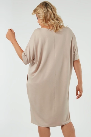 Italian Fashion Soler tunika kr.r. Sukienka klasyczna, beż