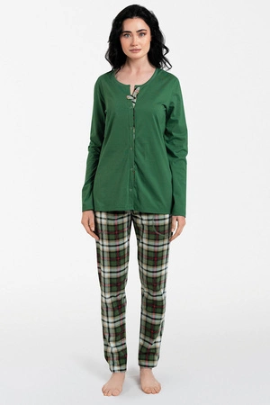 Italian Fashion Asama dł.r. dł.sp. Nocna piżama, zielony/druk