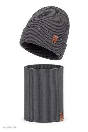 Vivisence 70127 KMPL Komplet czapka+komin, grafitowy