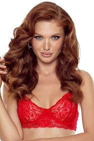 Passion Denelia set Nocna komplet biustonosz + stringi, red