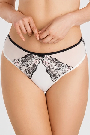 Gorsenia K842 Black-White Majtki stringi, biały