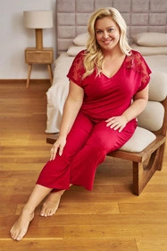 Doctor Nap PB.7259 Nocna piżama, burgundy red