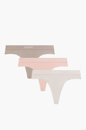 Atlantic 3CLP-013 3-pack Majtki stringi, różowy/cappucino/jasnoróżowy