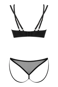 Obsessive Nesari 2-pcs set Nocna komplet biustonosz + stringi, czarny