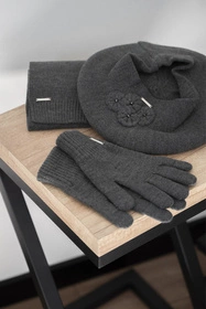 Vivisence 7204 Rękawiczki dzianinowe, ciemnoszary