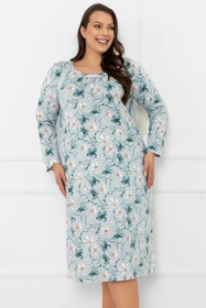 Italian Fashion Sekwoja dł.r. Nocna koszula, druk/turkus