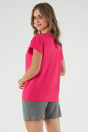 Italian Fashion Selfie kr.r. kr.sp. Nocna piżama, amarant/melanż