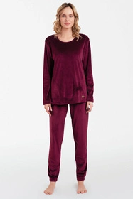 Italian Fashion Akara dł.r. dł.sp. Dres homewear, bordo