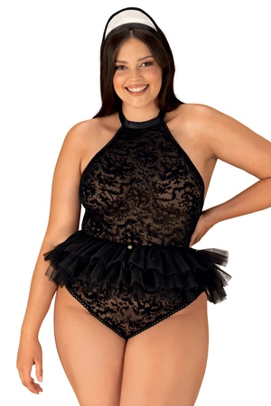 Obsessive Frilles Nocna sexy kostium, czarny