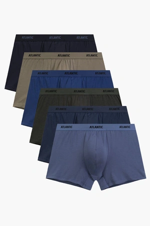 Atlantic 6SMH-004 6-pack Majtki bokserki, indygo/szary/granat/khaki/niebieski ciemny/denim