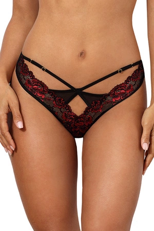 Axami V-10028 Majtki stringi, czarno-czerwony