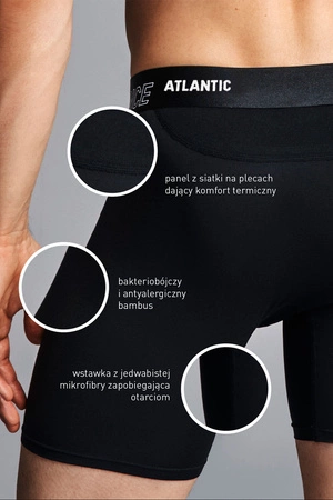 Atlantic MH-1181 Majtki bokserki, czarny