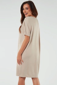 Italian Fashion Soler tunika kr.r. Sukienka klasyczna, beż