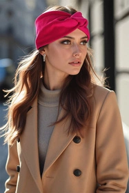 Vivisence 70109 Nakrycie głowy opaska, rubinowy