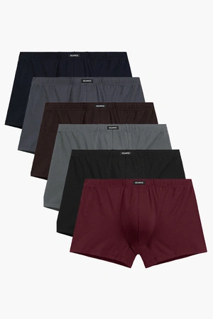 Atlantic 6SMH-001 6-pack Majtki bokserki, burgund/czarny/khaki/brąz/grafit/czarny