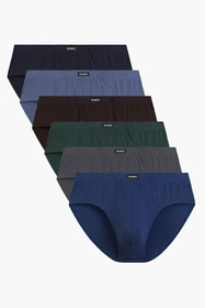 Atlantic 6SMP-001 6-pack Majtki slipy, niebieski ciemny/granat/zielony/brąz/grafit/denim