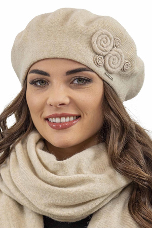 Vivisence 7037 Nakrycie g�owy beret, be�owy