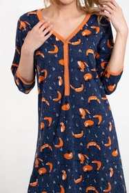 Italian Fashion Wasilla r.3/4 Nocna koszula, druk/granat