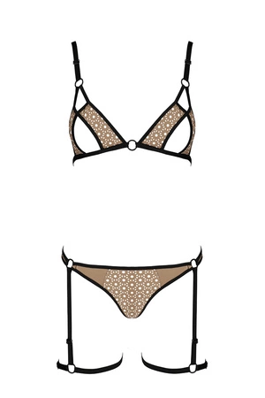 Passion Gabi set Nocna komplet biustonosz + stringi, black