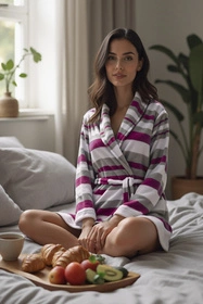 Vivisence 5030 Nocna szlafrok, bordowy