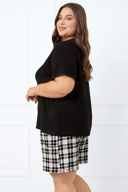 Italian Fashion Klara kr.r. kr.sp. Nocna piżama, czarny/druk