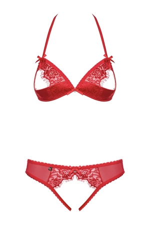 Obsessive 870-SEC-3 Nocna komplet biustonosz + stringi, czerwony