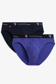 Atlantic 2MP-1565 2-pak Majtki slipy, grafit/fiolet