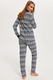 Italian Fashion Alaska dł.r. dł.sp. Nocna piżama, druk/granat