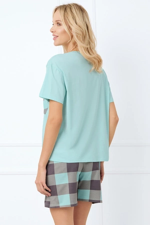 Italian Fashion Sandra kr.r. kr.sp. Nocna piżama, j.turkus/druk turkus