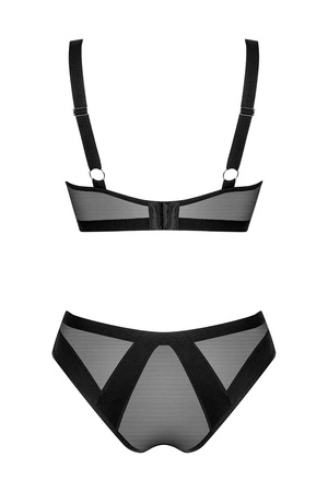 Obsessive Chic Amoria 2-pcs set Nocna komplet biustonosz + figi, czarny