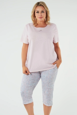 Italian Fashion Tacoma kr.r. sp.3/4 Nocna piżama, łosoś/druk