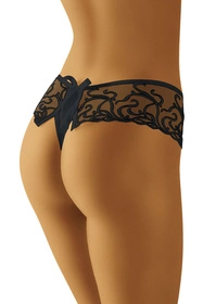 Wol-Bar Malaguena Majtki stringi, czarny