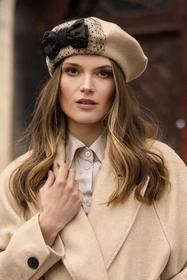 Vivisence 7081 Nakrycie głowy beret, beżowy