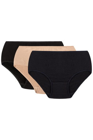 Vivisence 4001 3-pack Majtki figi, czarny/be�owy/granatowy