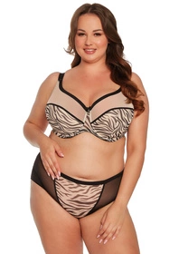 Gaia 1234M Alia Maxi Biustonosz półusztywniany, beżowo-czarny