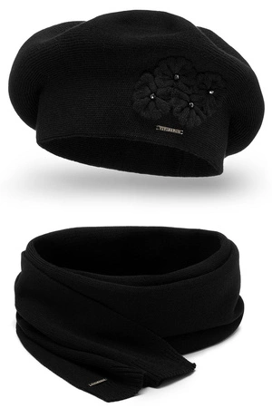 Vivisence 7006Kmpl Komplet beret+szalik, czarny