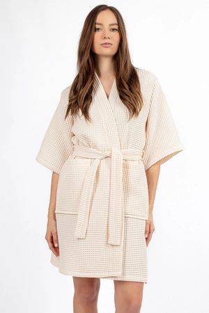 Dkaren DK-W-01 Nocna szlafrok, ecru