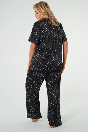 Italian Fashion Ria kr.r. dł.sp. Nocna piżama, druk/czarny