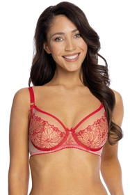 Bella Misteria 34-71 Romantyczny Kwiat Biustonosz miękki, czerwono-beżowy