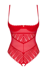 Obsessive Ingridia crotchless teddy Body sexy, czerwony
